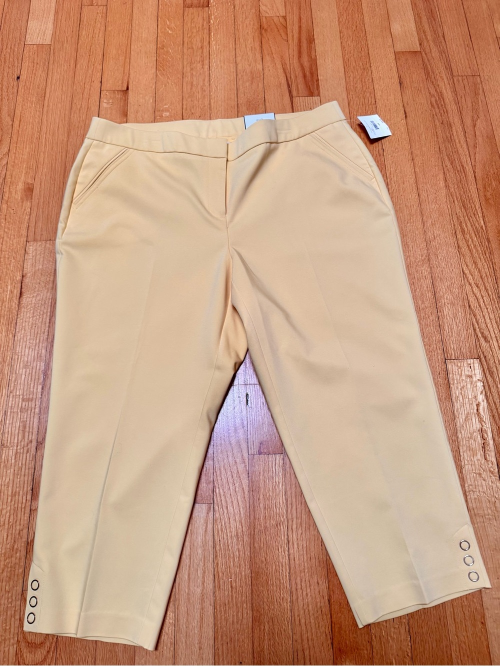 NWT Rafaella Curvy Fit Straight Leg Pants Yellow Plus Size 18W Office Chic
